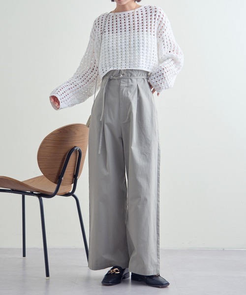 mline（エムライン）の「【サイズ展開あり】[mline]ハイウエストベルトパンツ（その他パンツ・レディース・ブラック/ベージュ/カーキ・1/2）」の17枚目の写真