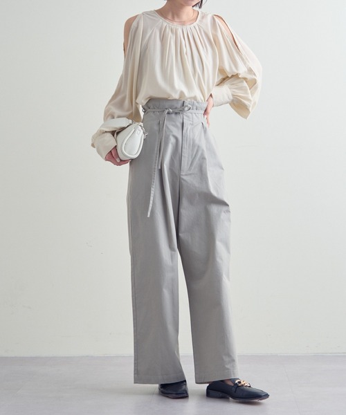 mline（エムライン）の「【サイズ展開あり】[mline]ハイウエストベルトパンツ（その他パンツ・レディース・ブラック/ベージュ/カーキ・1/2）」の18枚目の写真