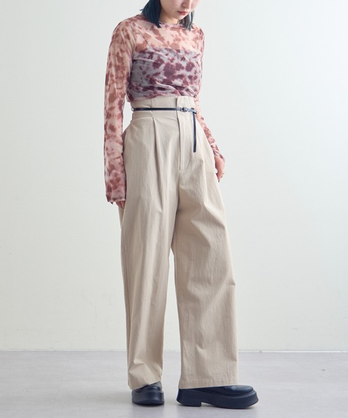 mline（エムライン）の「【サイズ展開あり】[mline]ハイウエストベルトパンツ（その他パンツ・レディース・ブラック/ベージュ/カーキ・1/2）」の8枚目の写真