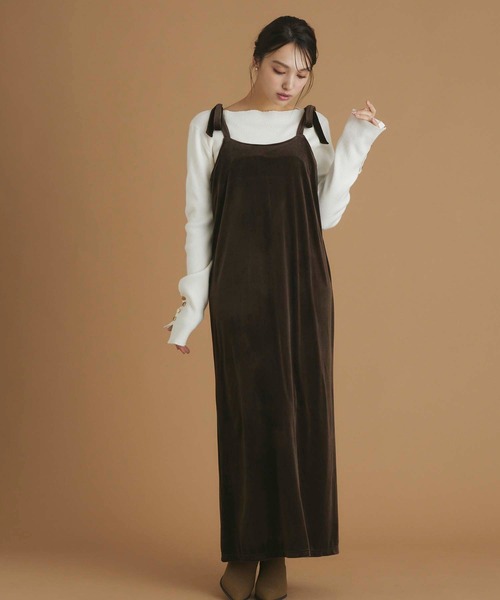 Edit Sheen(エディットシーン)の「ボートネックゴールドボタンデザインニット(ニット/セーター・レディース・ホワイト/ブラック/ネイビー/オレンジ/キャメル・M)」の9枚目の写真