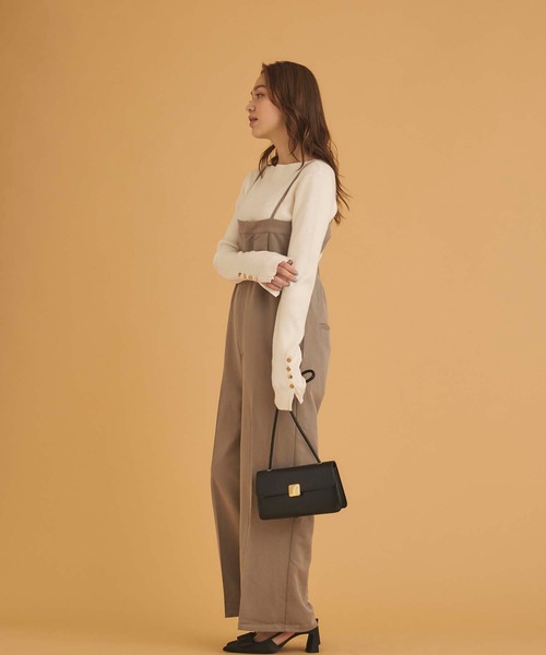 Edit Sheen(エディットシーン)の「ボートネックゴールドボタンデザインニット(ニット/セーター・レディース・ホワイト/ブラック/ネイビー/オレンジ/キャメル・M)」の17枚目の写真