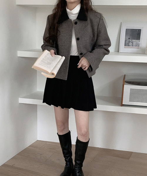 DAY CLOSET（デイ クローゼット）の「レディース モノトーンバイカラーステンカラージャケット（ステンカラーコート・レディース・ブラウン/ベージュ/グレー・M/L）」の5枚目の写真