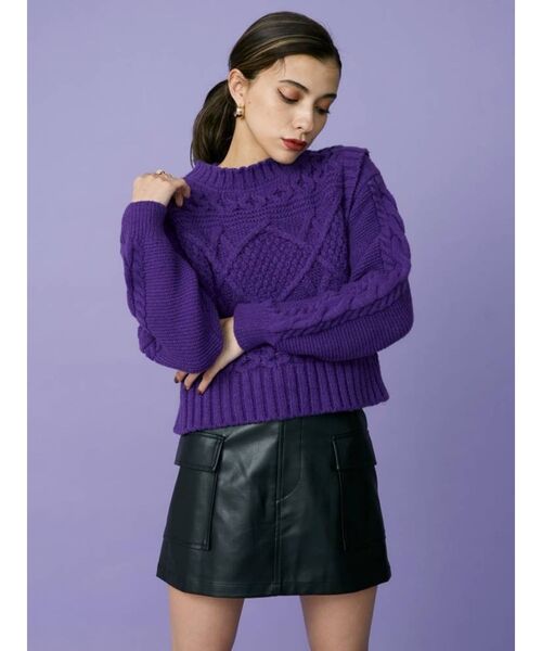 EVRIS（エヴリス）の「フェイクレザーポケットミニスカート（スカート・レディース・ブラック/グリーン/アイボリー・SMALL/MEDIUM）」の5枚目の写真