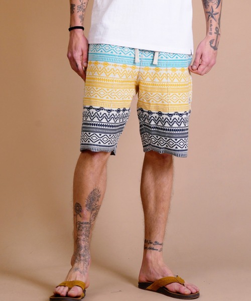 Ocean Pacific(オーシャンパシフィック)の「OP/オーピー リバーシブルハーフパンツ 総柄 ネイティブ柄/スウェットハーフパンツ イージーショーツ OP 513757(その他パンツ・メンズ・ピンク/イエロー/ネイビー・M/XL/L)」の21枚目の写真