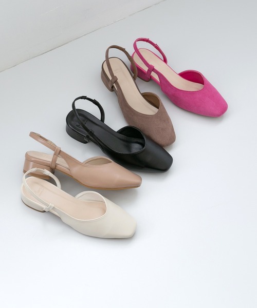 スリングバック パンプス サンダル(ベージュ) PROSPERINE/プロスペリーニ】メッシュスリングバックパンプス