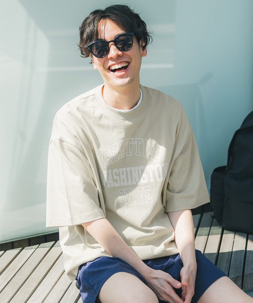 coca(coca)(コカ)の「メンズスケルトンカレッジプリントTシャツ(Tシャツ/カットソー・メンズ・ホワイト/ベージュ・M/XL/L)」の2枚目の写真
