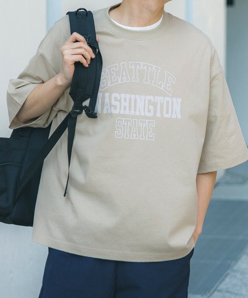 coca(coca)(コカ)の「メンズスケルトンカレッジプリントTシャツ(Tシャツ/カットソー・メンズ・ホワイト/ベージュ・M/XL/L)」の8枚目の写真