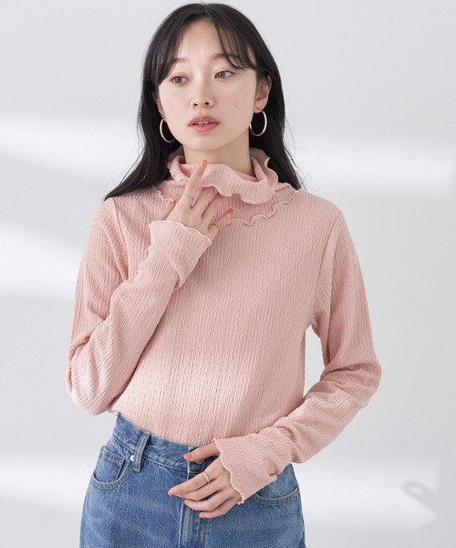 earth music&ecology(アースミュージックアンドエコロジー)の「ジャガードハイネックメローインナー(インナーウェア/肌着・レディース・ミント/ピンク/ブラック/アイボリー・M/S)」の4枚目の写真