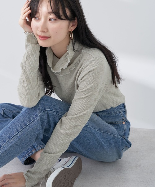 earth music&ecology(アースミュージックアンドエコロジー)の「ジャガードハイネックメローインナー(インナーウェア/肌着・レディース・ミント/ピンク/ブラック/アイボリー・M/S)」の3枚目の写真