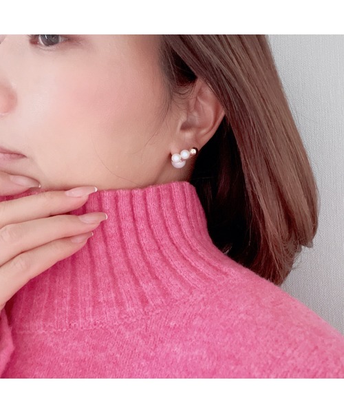 CERCA（チェルカ）の「『NoY.ノイ』金属アレルギー対応/ 大人かわいいクリスタルパールピアス（ピアス（両耳用）・レディース・ホワイト/A/B/C・FREE）」の8枚目の写真