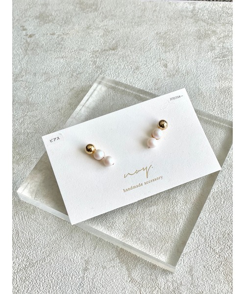 CERCA（チェルカ）の「『NoY.ノイ』金属アレルギー対応/ 大人かわいいクリスタルパールピアス（ピアス（両耳用）・レディース・ホワイト/A/B/C・FREE）」の11枚目の写真