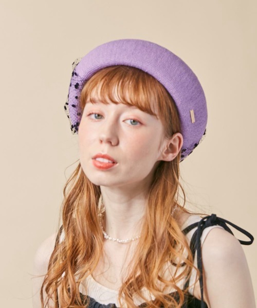 kaorinomori(カオリノモリ)の「kaorinomori ロマネコエテベレー(ハンチング/ベレー帽・レディース・ライトパープル/ブラック/アイボリー/ベージュ・M/57.5cm)」の4枚目の写真