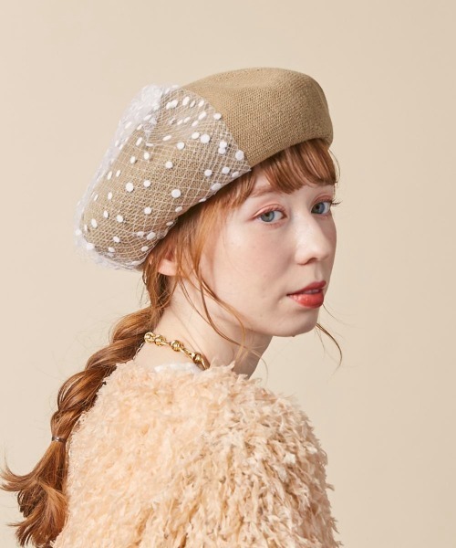 kaorinomori(カオリノモリ)の「kaorinomori ロマネコエテベレー(ハンチング/ベレー帽・レディース・ライトパープル/ブラック/アイボリー/ベージュ・M/57.5cm)」の14枚目の写真