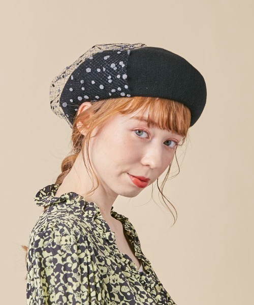 kaorinomori(カオリノモリ)の「kaorinomori ロマネコエテベレー(ハンチング/ベレー帽・レディース・ライトパープル/ブラック/アイボリー/ベージュ・M/57.5cm)」の5枚目の写真