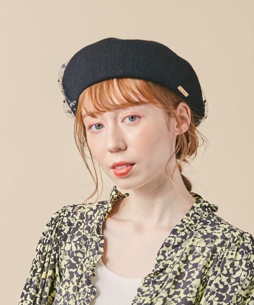 kaorinomori(カオリノモリ)の「kaorinomori ロマネコエテベレー(ハンチング/ベレー帽・レディース・ライトパープル/ブラック/アイボリー/ベージュ・M/57.5cm)」の6枚目の写真