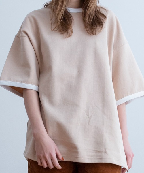 Universal Style Wear（ユニバーサルスタイルウェア）の「Universal Style Wear リンガー ルーズ Tee（Tシャツ/カットソー・メンズ・サックスブルー/オートミール/ベージュ/ホワイト・LARGE/MEDIUM/X-LARGE）」の10枚目の写真
