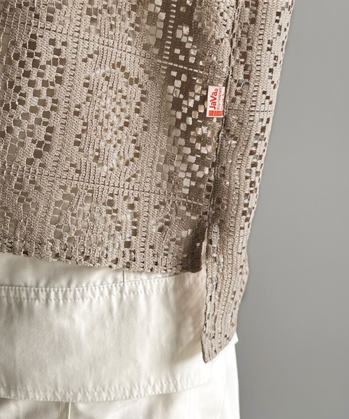 Java(ジャバ)の「《JaVa ジャバコラボ》大人の透けクロシェ。ブロックレース半袖ブラウス(シャツ/ブラウス・レディース・オフホワイト/グレイッシュベージュ/チャコールグレー・LARGE/MEDIUM/SMALL/X-LARGE)」の17枚目の写真