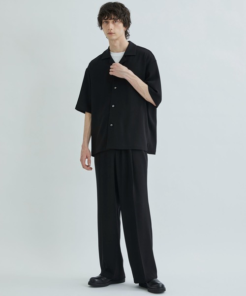 city（シティ）の「GEORGETTE  OPEN COLLAR SHIRTS S/S（シャツ/ブラウス・メンズ・ダークグリーン/ブラック/サックスブルー/ライトグレー/ライトブルーグレー・1/2/3）」の10枚目の写真