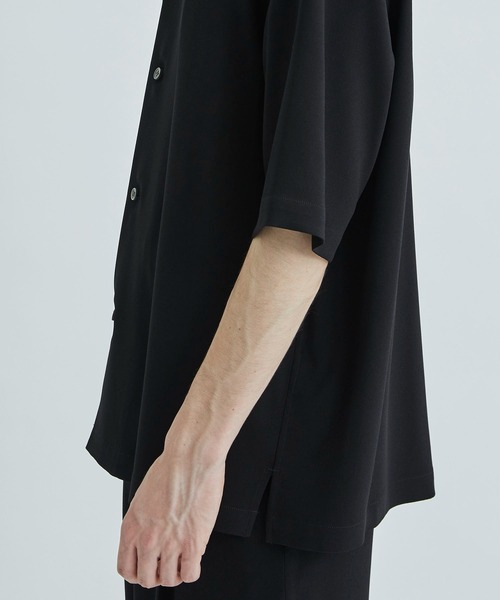 city（シティ）の「GEORGETTE  OPEN COLLAR SHIRTS S/S（シャツ/ブラウス・メンズ・ダークグリーン/ブラック/サックスブルー/ライトグレー/ライトブルーグレー・1/2/3）」の16枚目の写真