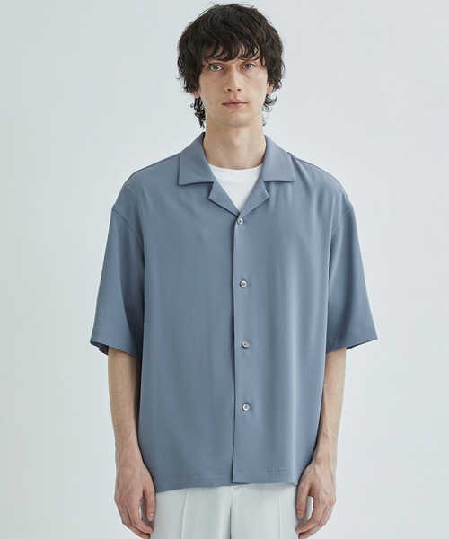 city（シティ）の「GEORGETTE  OPEN COLLAR SHIRTS S/S（シャツ/ブラウス・メンズ・ダークグリーン/ブラック/サックスブルー/ライトグレー/ライトブルーグレー・1/2/3）」の20枚目の写真