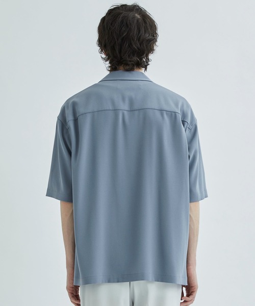 city（シティ）の「GEORGETTE  OPEN COLLAR SHIRTS S/S（シャツ/ブラウス・メンズ・ダークグリーン/ブラック/サックスブルー/ライトグレー/ライトブルーグレー・1/2/3）」の15枚目の写真