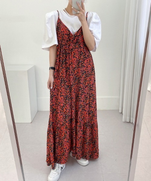 N.s(エヌドットエス)の「花柄キャミワンピース(ワンピース・レディース・グリーン/レッド・FREE)」の18枚目の写真