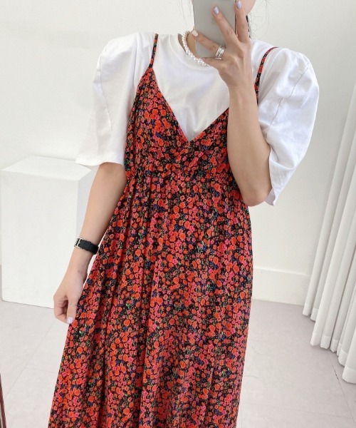 N.s(エヌドットエス)の「花柄キャミワンピース(ワンピース・レディース・グリーン/レッド・FREE)」の20枚目の写真