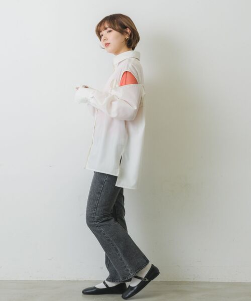 RETRO GIRL(レトロガール)の「肩開き2wayシャツ(シャツ/ブラウス・レディース・グリーン系その他/オフホワイト/ブルー・FREE)」の5枚目の写真