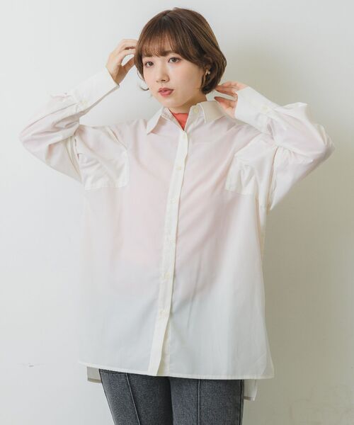 RETRO GIRL(レトロガール)の「肩開き2wayシャツ(シャツ/ブラウス・レディース・グリーン系その他/オフホワイト/ブルー・FREE)」の8枚目の写真