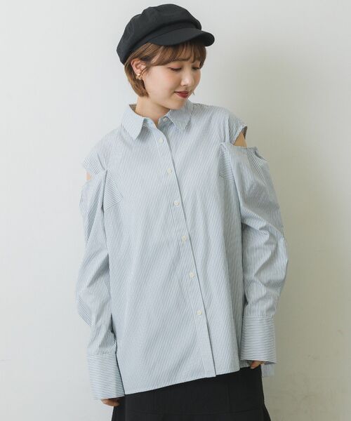 RETRO GIRL(レトロガール)の「肩開き2wayシャツ(シャツ/ブラウス・レディース・グリーン系その他/オフホワイト/ブルー・FREE)」の20枚目の写真