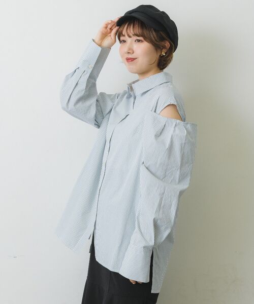 RETRO GIRL(レトロガール)の「肩開き2wayシャツ(シャツ/ブラウス・レディース・グリーン系その他/オフホワイト/ブルー・FREE)」の21枚目の写真