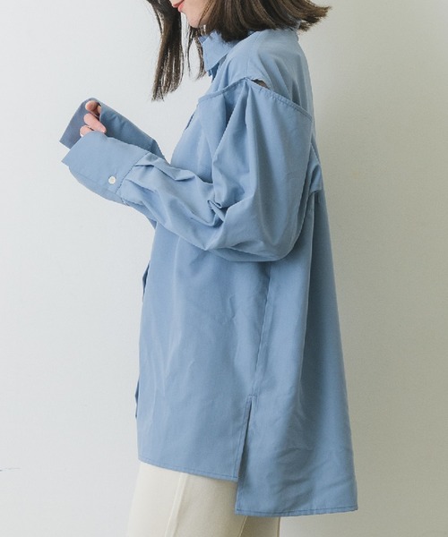 RETRO GIRL(レトロガール)の「肩開き2wayシャツ(シャツ/ブラウス・レディース・グリーン系その他/オフホワイト/ブルー・FREE)」の3枚目の写真