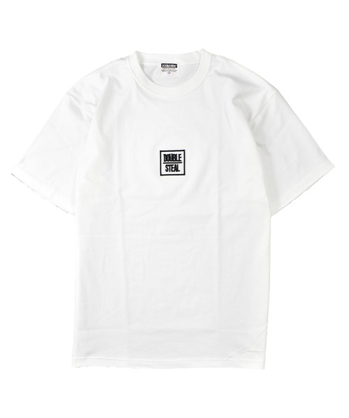 DOUBLE STEAL(ダブルスティール)の「スクエア刺繍 Tシャツ(Tシャツ/カットソー・メンズ・ホワイト/ライトブルー/ブラック/パープル/イエロー・MEDIUM/LARGE/X-LARGE/XX-LARGE)」の2枚目の写真