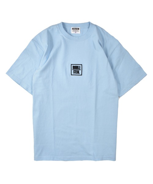 DOUBLE STEAL(ダブルスティール)の「スクエア刺繍 Tシャツ(Tシャツ/カットソー・メンズ・ホワイト/ライトブルー/ブラック/パープル/イエロー・MEDIUM/LARGE/X-LARGE/XX-LARGE)」の1枚目の写真