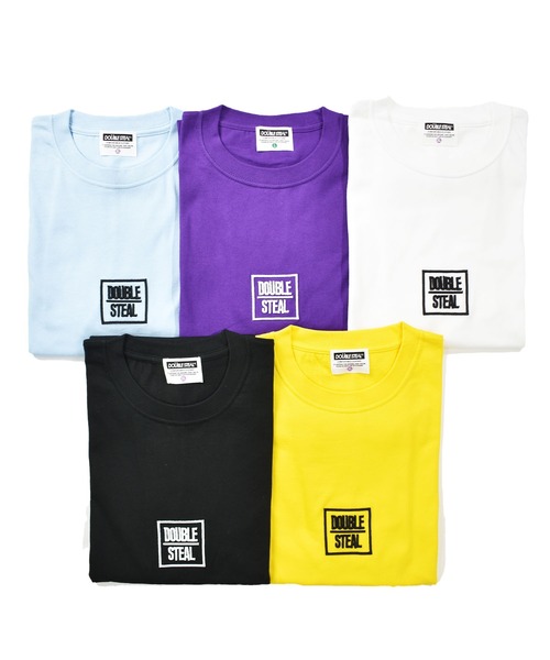 DOUBLE STEAL(ダブルスティール)の「スクエア刺繍 Tシャツ(Tシャツ/カットソー・メンズ・ホワイト/ライトブルー/ブラック/パープル/イエロー・MEDIUM/LARGE/X-LARGE/XX-LARGE)」の6枚目の写真