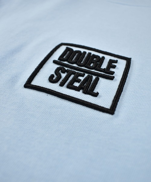 DOUBLE STEAL(ダブルスティール)の「スクエア刺繍 Tシャツ(Tシャツ/カットソー・メンズ・ホワイト/ライトブルー/ブラック/パープル/イエロー・MEDIUM/LARGE/X-LARGE/XX-LARGE)」の8枚目の写真