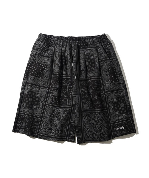 Subciety（サブサエティ）の「PAISLEY SWEAT SHORTS（スウェットパンツ・メンズ・ブラック/オリーブ/グレー・MEDIUM/LARGE/X-LARGE）」の4枚目の写真