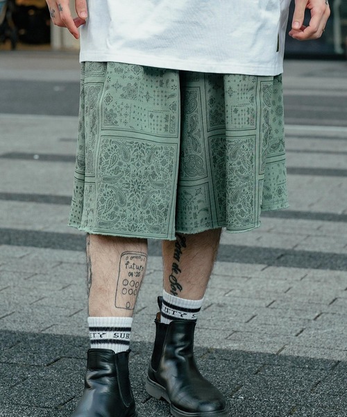 Subciety（サブサエティ）の「PAISLEY SWEAT SHORTS（スウェットパンツ・メンズ・ブラック/オリーブ/グレー・MEDIUM/LARGE/X-LARGE）」の20枚目の写真