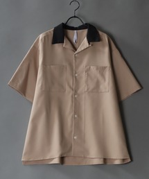 T/R wide silhouette cleric open collar shirt/ワイドシルエット クレリック オープンカラーシャツ
