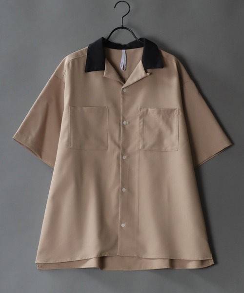 SITRY(シトリー)の「T/R wide silhouette cleric open collar shirt/ワイドシルエット クレリック オープンカラーシャツ(シャツ/ブラウス・メンズ・ベージュ/カーキ/サックスブルー/グリーン/ブラック/オフホワイト/モカ・L/XL/M)」の1枚目の写真