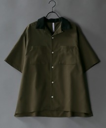 T/R wide silhouette cleric open collar shirt/ワイドシルエット クレリック オープンカラーシャツ