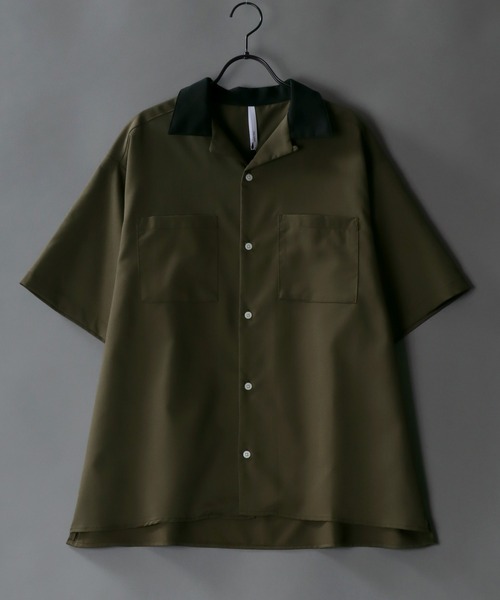 SITRY(シトリー)の「T/R wide silhouette cleric open collar shirt/ワイドシルエット クレリック オープンカラーシャツ(シャツ/ブラウス・メンズ・ベージュ/カーキ/サックスブルー/グリーン/ブラック/オフホワイト/モカ・L/XL/M)」の5枚目の写真