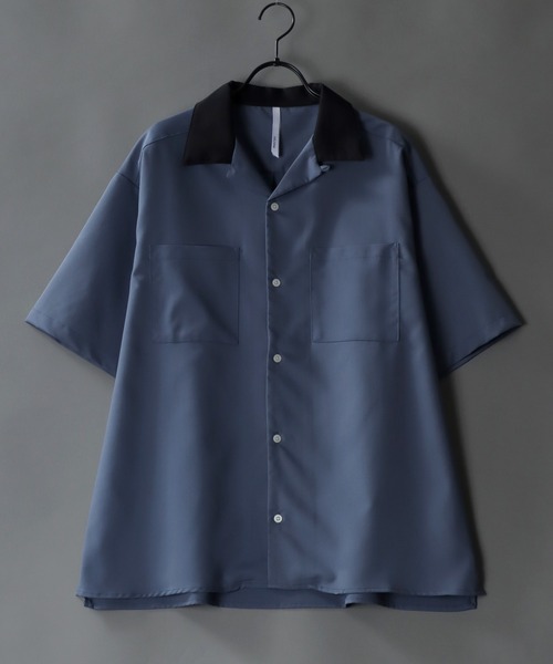 SITRY(シトリー)の「T/R wide silhouette cleric open collar shirt/ワイドシルエット クレリック オープンカラーシャツ(シャツ/ブラウス・メンズ・ベージュ/カーキ/サックスブルー/グリーン/ブラック/オフホワイト/モカ・L/XL/M)」の7枚目の写真