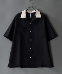 T/R wide silhouette cleric open collar shirt/ワイドシルエット クレリック オープンカラーシャツ