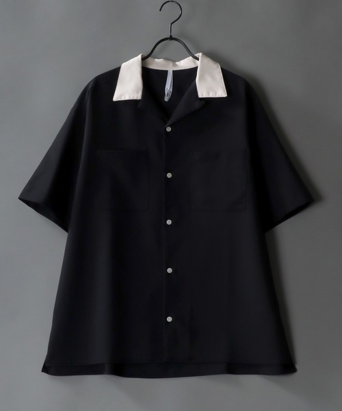 SITRY(シトリー)の「T/R wide silhouette cleric open collar shirt/ワイドシルエット クレリック オープンカラーシャツ(シャツ/ブラウス・メンズ・ベージュ/カーキ/サックスブルー/グリーン/ブラック/オフホワイト/モカ・L/XL/M)」の3枚目の写真