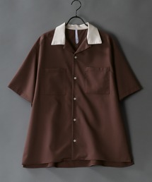 T/R wide silhouette cleric open collar shirt/ワイドシルエット クレリック オープンカラーシャツ