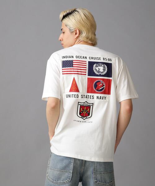 AVIREX（アヴィレックス）の「TOP GUN SHEETING PATCH T-SHIT / トップガン シーチング パッチ Tシャツ / AVIREX / アヴィレックス（Tシャツ/カットソー・メンズ・ホワイト/ブラック/オレンジ/ネイビー・M/L/2XL/XL）」の2枚目の写真