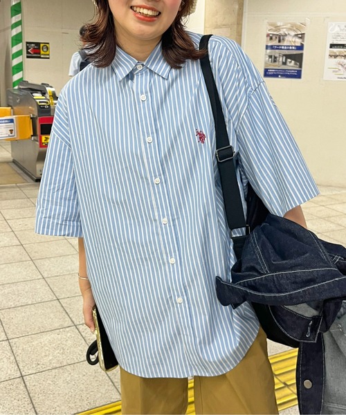 U.S. POLO ASSN.(ユーエスポロアッスン)の「半袖ビッグシャツ(シャツ/ブラウス・メンズ・イエロー/インディゴブルー/ブルー/ホワイト/サックスブルー/ネイビー/ホワイト系その他・MEDIUM/LARGE)」の1枚目の写真