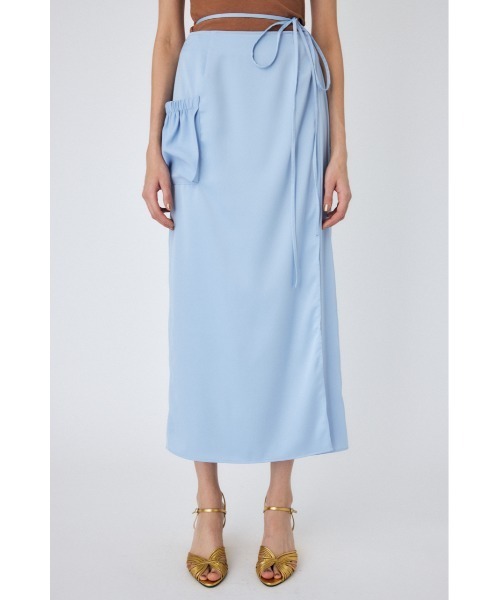 MOUSSY（マウジー）の「WAIST TIE SATIN スカート（スカート・レディース・ライトブルー/ブラウン/オレンジ・1/2）」の2枚目の写真