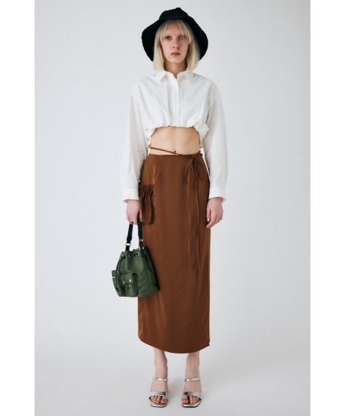 MOUSSY（マウジー）の「WAIST TIE SATIN スカート（スカート・レディース・ライトブルー/ブラウン/オレンジ・1/2）」の10枚目の写真